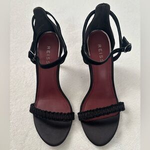 NWOT REISS Beatiful Satin Black Sandals.